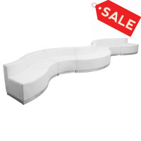 Flash Furniture ZB-803-430-SET-WH-GG HERCULES Alon Series White Leather Reception Configuration