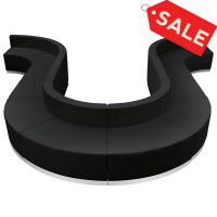 Flash Furniture ZB-803-440-SET-BK-GG HERCULES Alon Series Black Leather Reception Configuration