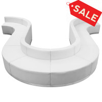 Flash Furniture ZB-803-440-SET-WH-GG HERCULES Alon Series White Leather Reception Configuration