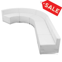 Flash Furniture ZB-803-470-SET-WH-GG HERCULES Alon Series White Leather Reception Configuration