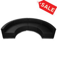 Flash Furniture ZB-803-480-SET-BK-GG HERCULES Alon Series Black Leather Reception Configuration