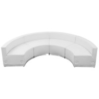 Flash Furniture ZB-803-480-SET-WH-GG HERCULES Alon Series White Leather Reception Configuration