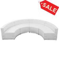 Flash Furniture ZB-803-480-SET-WH-GG HERCULES Alon Series White Leather Reception Configuration