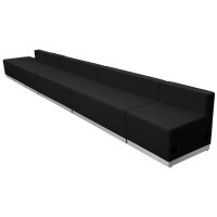 Flash Furniture ZB-803-490-SET-BK-GG HERCULES Alon Series Black Leather Reception Configuration