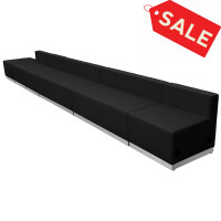 Flash Furniture ZB-803-490-SET-BK-GG HERCULES Alon Series Black Leather Reception Configuration