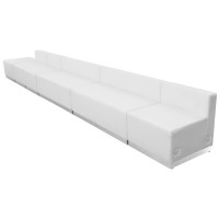 Flash Furniture ZB-803-490-SET-WH-GG HERCULES Alon Series White Leather Reception Configuration