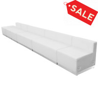 Flash Furniture ZB-803-490-SET-WH-GG HERCULES Alon Series White Leather Reception Configuration