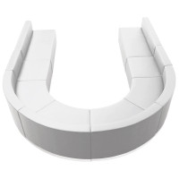 Flash Furniture ZB-803-530-SET-WH-GG HERCULES Alon Series White Leather Reception Configuration