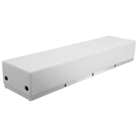 Flash Furniture ZB-803-540-SET-WH-GG HERCULES Alon Series White Leather 4 Pieces Reception Configuration