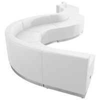 Flash Furniture ZB-803-560-SET-WH-GG HERCULES Alon Series White Leather Reception Configuration