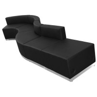 Flash Furniture ZB-803-590-SET-BK-GG HERCULES Alon Series Black Leather Reception Configuration
