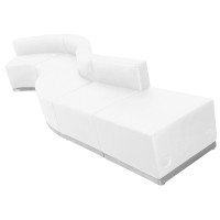 Flash Furniture ZB-803-590-SET-WH-GG HERCULES Alon Series White Leather Reception Configuration