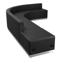 Flash Furniture ZB-803-610-SET-BK-GG HERCULES Alon Series Black Leather Reception Configuration