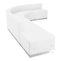 Flash Furniture ZB-803-610-SET-WH-GG HERCULES Alon Series White Leather Reception Configuration