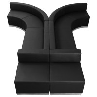 Flash Furniture ZB-803-620-SET-BK-GG HERCULES Alon Series Black Leather Reception Configuration