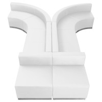 Flash Furniture ZB-803-620-SET-WH-GG HERCULES Alon Series White Leather Reception Configuration