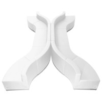 Flash Furniture ZB-803-630-SET-WH-GG HERCULES Alon Series White Leather Reception Configuration