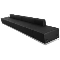 Flash Furniture ZB-803-640-SET-BK-GG HERCULES Alon Series Black Leather Reception Configuration