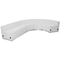 Flash Furniture ZB-803-760-SET-WH-GG HERCULES Alon Series White Leather 4 Pieces Reception Configuration