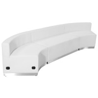 Flash Furniture ZB-803-770-SET-WH-GG HERCULES Alon Series White Leather 3 Pieces Reception Configuration