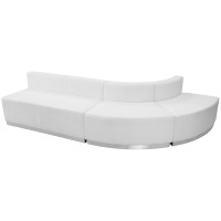 Flash Furniture ZB-803-790-SET-WH-GG HERCULES Alon Series White Leather 3 Pieces Reception Configuration