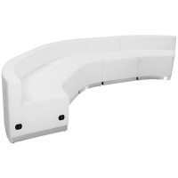 Flash Furniture ZB-803-820-SET-WH-GG HERCULES Alon Series White Leather 5 Pieces Reception Configuration