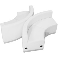 Flash Furniture ZB-803-840-SET-WH-GG HERCULES Alon Series White Leather 4 Pieces Reception Configuration