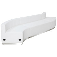 Flash Furniture ZB-803-850-SET-WH-GG HERCULES Alon Series White Leather 3 Pieces Reception Configuration