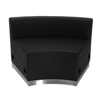 Flash Furniture ZB-803-INSEAT-BK-GG HERCULES Alon Series Black Leather Concave Chair with Brushed Stainless Steel Base
