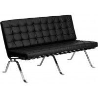 Flash Furniture Hercules Series Black Leather Love Seat with Curved Legs ZB-Flash-801-LS-BK-GG
