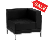 Flash Furniture Hercules Imagination Series Contemporary Black Leather Right Corner Chair with Encasing Frame ZB-IMAG-RIGHT-CORNER-GG