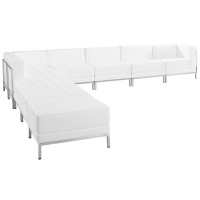 Flash Furniture ZB-IMAG-SECT-SET11-WH-GG HERCULES Imagination Series White Leather Sectional Configuration