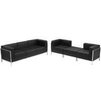 Flash Furniture ZB-IMAG-SET15-GG HERCULES Imagination Series Black Leather Sofa and Lounge Chair Set