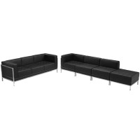 Flash Furniture ZB-IMAG-SET16-GG HERCULES Imagination Series Black Leather Sofa and Lounge Chair Set