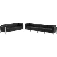 Flash Furniture ZB-IMAG-SET17-GG HERCULES Imagination Series Black Leather Sofa Set