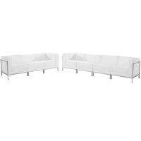 Flash Furniture ZB-IMAG-SET17-WH-GG HERCULES Imagination Series White Leather Sofa Set