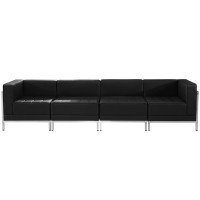 Flash Furniture ZB-IMAG-SET8-GG HERCULES Imagination Series Black Leather 4 Piece Lounge Set