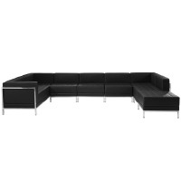 Flash Furniture ZB-IMAG-U-SECT-SET4-GG HERCULES Imagination Series Black Leather U-Shape Sectional Configuration