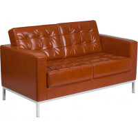 Flash Furniture ZB-LACEY-831-2-LS-COG-GG Bonded Leather loveseat in Cognac
