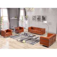 Flash Furniture ZB-REGAL-810-SET-COG-GG Hercules Regal Series Reception Set in Cognac