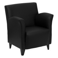 Flash Furniture Hercules Roman Series Black Leather Reception Chair ZB-ROMAN-BLACK-GG