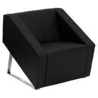 Flash Furniture Hercules Smart Series Black Leather Reception Chair ZB-SMART-BLACK-GG