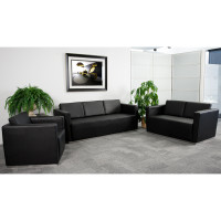Flash Furniture Hercules Trinity Series Reception Set ZB-TRINITY-8094-SET-BK-GG